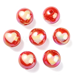 UV Plating Rainbow Iridescent Acrylic Beads&nbsp;X1-OACR-F004-08B