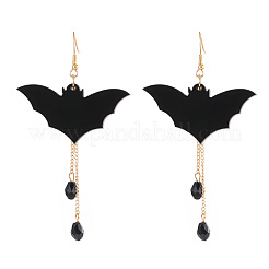 Bat Alloy & Acrylic & Glass Dangle Earrings&nbsp;FS-WG4EEB8-01