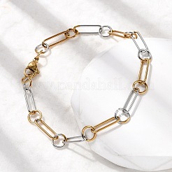 304 Stainless Steel Oval Link Chain Bracelets for Women&nbsp;LS-BJEW-D377-01B
