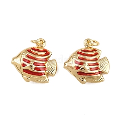 Brass Enamel Fish Pendants&nbsp;KK-I377-05G-B