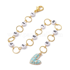 6Pcs Heart & Rose Alloy Enamel Knitting Row Counter Chains & Locking Stitch Markers Kits&nbsp;HJEW-JM01340