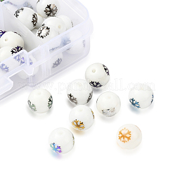 80Pcs 8 Colors Christmas Opaque Glass Beads&nbsp;EGLA-YW0001-02