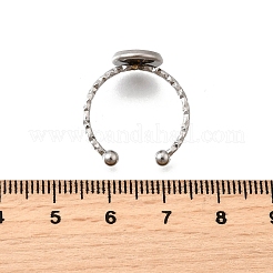 304 Stainless Steel Cuff Ring Components&nbsp;RJEW-H250-02C-P