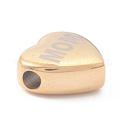 Mother's Day PVD Vacuum Plating 304 Stainless Steel  Beads&nbsp;STAS-A059-06G