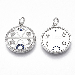 Brass Micro Pave Cubic Zirconia Pendants&nbsp;KK-S356-013P-NF