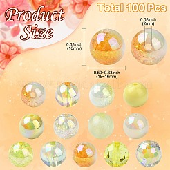 100Pcs Opaque & Transparent Acrylic Beads&nbsp;MACR-CJ0002-09A