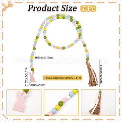 Wood Beads Pendant Decorations&nbsp;DIY-WH0888-777B-04