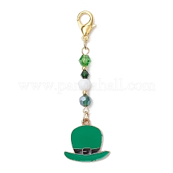 8Pcs 8 Styles Saint Patrick's Day Theme Alloy Enamel Pendant Decoration&nbsp;HJEW-JM02386