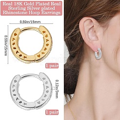 4Pcs 2 Colors Brass Hoop Earrings for Women&nbsp;EJEW-BBC0001-77A