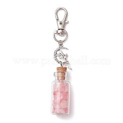 Flower Acrylic & Glass Wishing Bottle Pendant Decorations&nbsp;HJEW-JM03179
