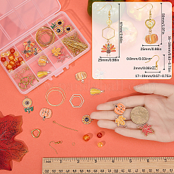 DIY Thanksgiving Day Brass Maple Leaf & Pumpkin Dangle Earring Making Kits&nbsp;DIY-SC0027-89