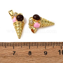 Brass Micro Pave Cubic Zirconia Pendants&nbsp;KK-F911-09G