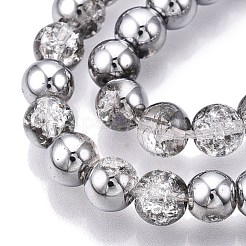 Electroplated Crackle Glass Beads Strands&nbsp;EGLA-N014-6mm-03
