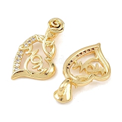 Mother's Day Brass Cubic Zirconia Pendants&nbsp;KK-L251-05G