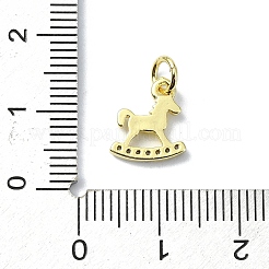 Brass Micro Pave Claer Cubic Zirconia Charms&nbsp;KK-H475-43G