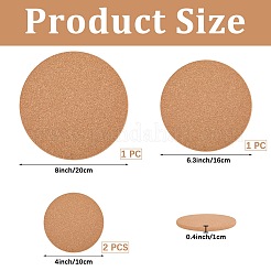 4Pcs 3 Styles Cork Coasters&nbsp;AJEW-CP0009-62