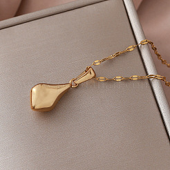 Vintage European 304 Stainless Steel and Imitation Pearl Teardrop Pendant Necklaces&nbsp;ZN0215