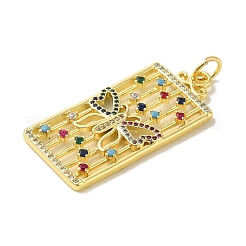 Brass Micro Pave Cubic Zirconia Pendants&nbsp;KK-Z042-03G