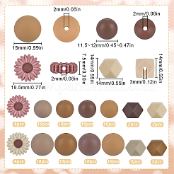 100Pcs 14 Styles Daisy Food Grade Eco-Friendly Focal Silicone Beads&nbsp;SIL-SC0002-16