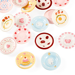16Pcs 8 Colors Resin Dollhouse Dish&nbsp;AJEW-TA0003-40
