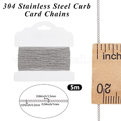 20M Tarnish Resistant 304 Stainless Steel Curb Chains&nbsp;CHS-BBC0001-15