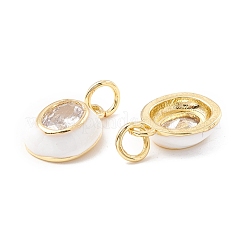 Brass Micro Pave Cubic Zirconia Enamel Charms&nbsp;ZIRC-C034-01G