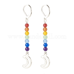 Natural Malaysia Jade with Alloy Charm Long Dangle Leverback Earrings&nbsp;EJEW-JE04910