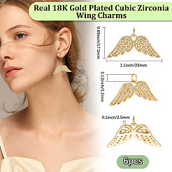 6Pcs Brass Micro Pave Cubic Zirconia Cross Pendants&nbsp;KK-BBC0020-23