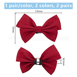 2 Pairs 2 Colors Bowknot Polyester Shoe Decorations&nbsp;FIND-DR0001-11