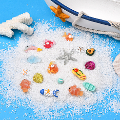 Ocean Theme Opaque Resin Cabochons&nbsp;RESI-CJC0012-06