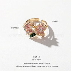 Alloy Enamel & Rhinestone Cuff Open Rings&nbsp;WGE1D1B-01