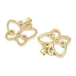 Brass Micro Pave Cubic Zirconia Pendants&nbsp;KK-S526-54G