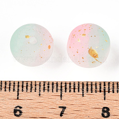 Frosted Baking Paint Crackle Glass Beads with Glitter Powder&nbsp;LS-DGLA-T004-01F