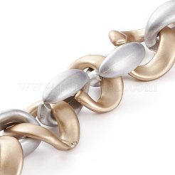 Handmade Spray Painted CCB Plastic Link Chains&nbsp;AJEW-JB00872-02
