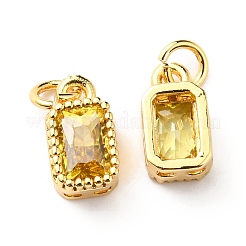 Real 18K Gold Plated Brass Inlaid Cubic Zirconia Charms&nbsp;ZIRC-L100-075G-06