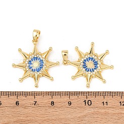 Brass Micro Pave Clear Cubic Zirconia Enamel Pendants&nbsp;KK-G543-17G