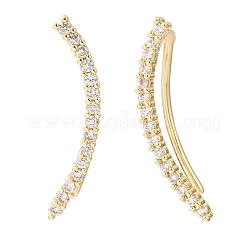 Brass Pave Cubic Zirconia Stud Crawler Earrings&nbsp;LS-KK-CBAA351-15G-01