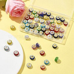 60Pcs 12 Colors Polymer Clay Rhinestone European Beads&nbsp;CPDL-FS0001-02