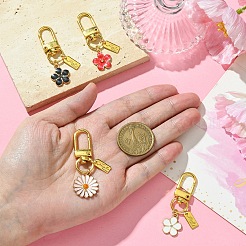 Alloy Enamel Flower Pendant Decorations&nbsp;HJEW-YW00003