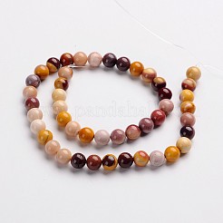 Round Natural Mookaite Gemstone Bead Strands&nbsp;G-J333-06-8mm