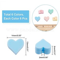 36Pcs 6 Colors Food Grade Eco-Friendly Silicone Beads&nbsp;SIL-NB0001-07