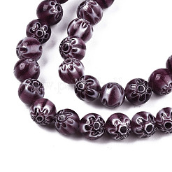 Round Millefiori Glass Beads Strands&nbsp;LK-P001-32