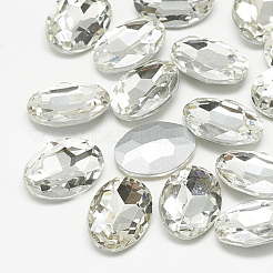 Pointed Back Glass Rhinestone Cabochons&nbsp;RGLA-T080-10x14mm