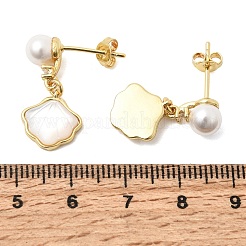Brass Micro Pave Cubic Zirconia Stud Dangle Earrings&nbsp;CU-CBABA66-10G