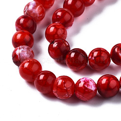 Dyed Natural Crackle Agate Beads Strands&nbsp;X-G-T100-03C