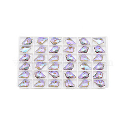 Pointed Back Electroplate Faceted Glass Pendants&nbsp;EGLA-N006-050B