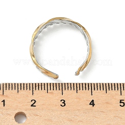 304 Stainless Steel Double Color Cuff Rings&nbsp;RJEW-S635-01GP-D