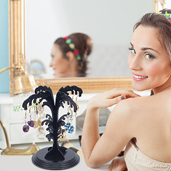 Spray Shaped Plastic Earring Display Trees&nbsp;EDIS-WH0016-037