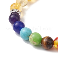 Raw Rough Natural Citrine Charm Bracelets&nbsp;BJEW-JB10298-05