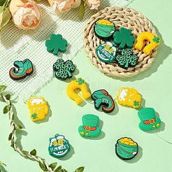 16Pcs 8 Styles Saint Patrick's Day Themed Silicone Beads Sets&nbsp;SIL-CJ0003-02